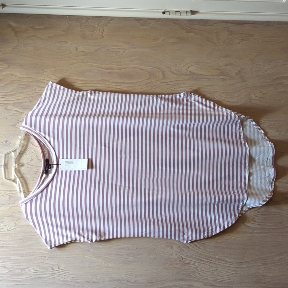 Yana K | Stretchy Comfy MAC MINI Tunic Dress Lavender/Ivory Stripe | One…